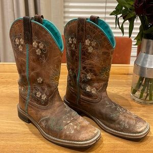 Smokey Mountain Leather Western Boots/ size 3.5 kids